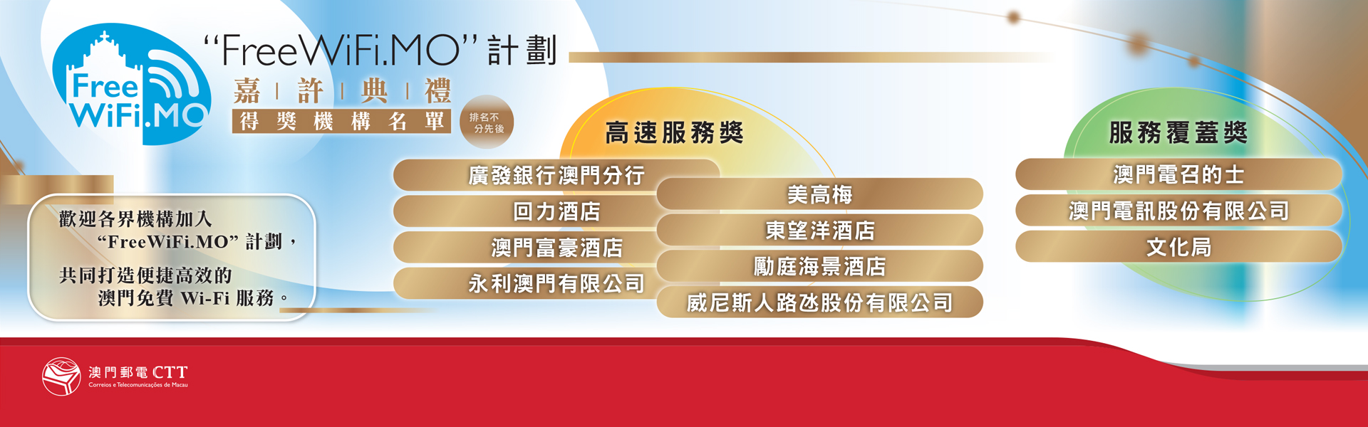 "FreeWiFi.MO"计划嘉许典礼得奖名单